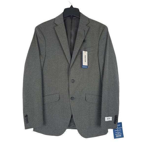 Kenneth Cole Reaction Men's Slim-Fit Stretch Suit Jacket Charcoal Stripe 36R NWT - Picture 1 of 6